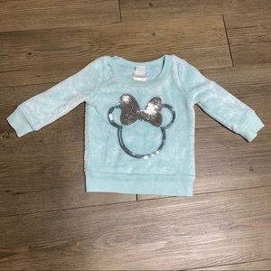 Disney Minnie Mouse fuzzy sweater with sequins